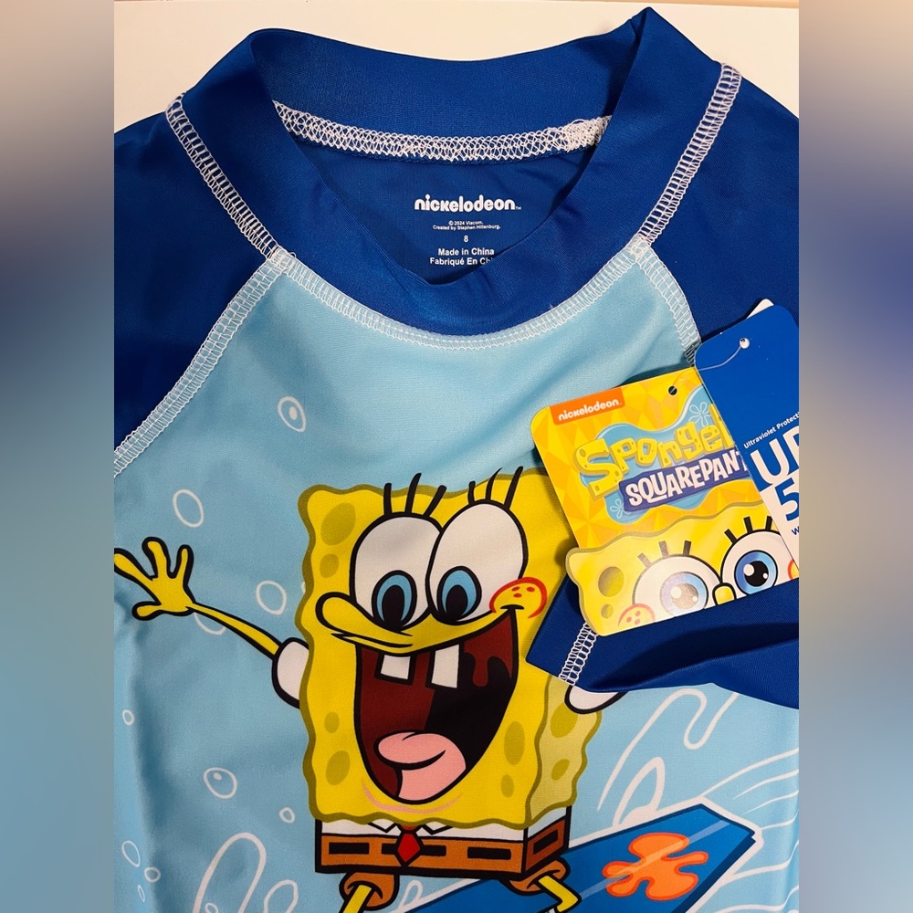 Nickelodeon SpongeBob SquarePants Rashguard NWT - Picture 3 of 4